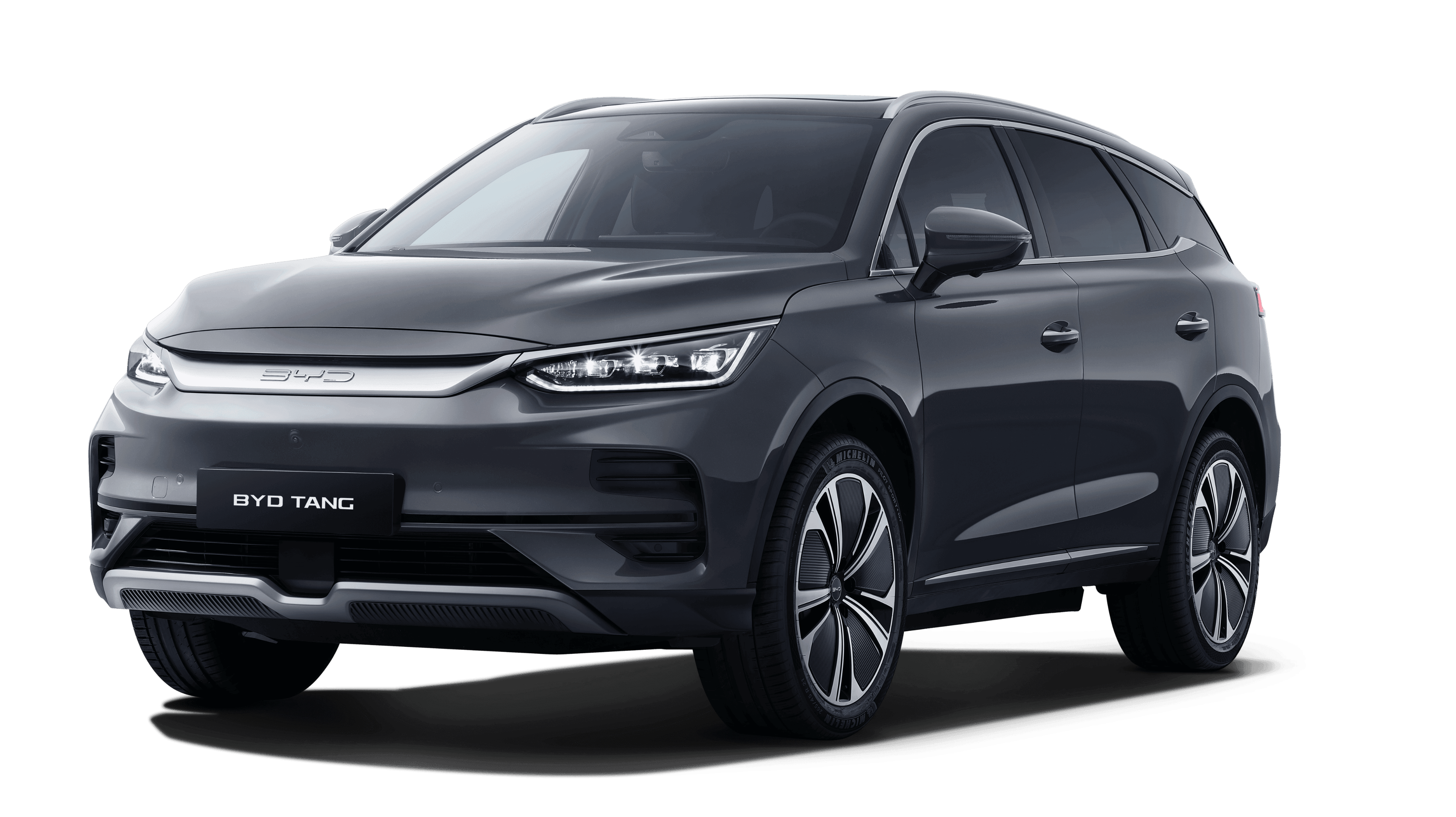 byd-tang-gris SUV électrique BYD Tang de couleur gris métallisé.